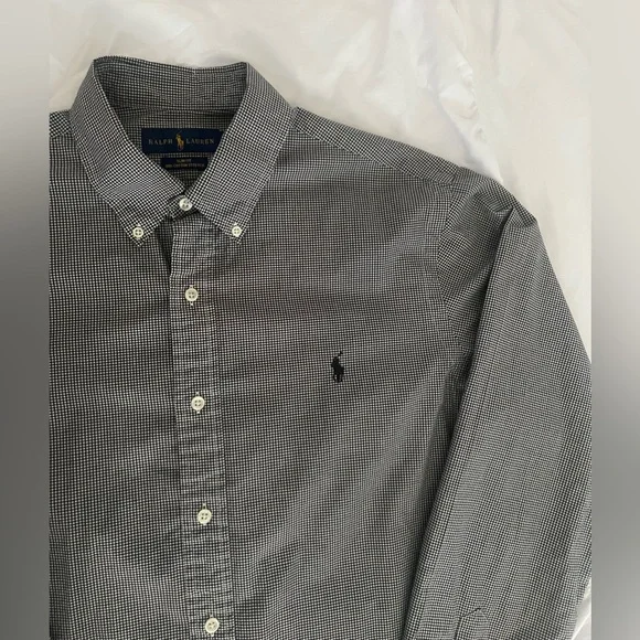 Polo Ralph Lauren button shit slim fit Gingham Stretch Poplin Shirt - Picture 7 of 11